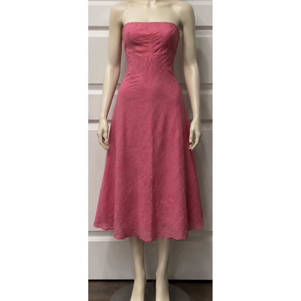 J CREW Women's Cotton Strapless Sundress Size 4 Textured Formal Classy Dress